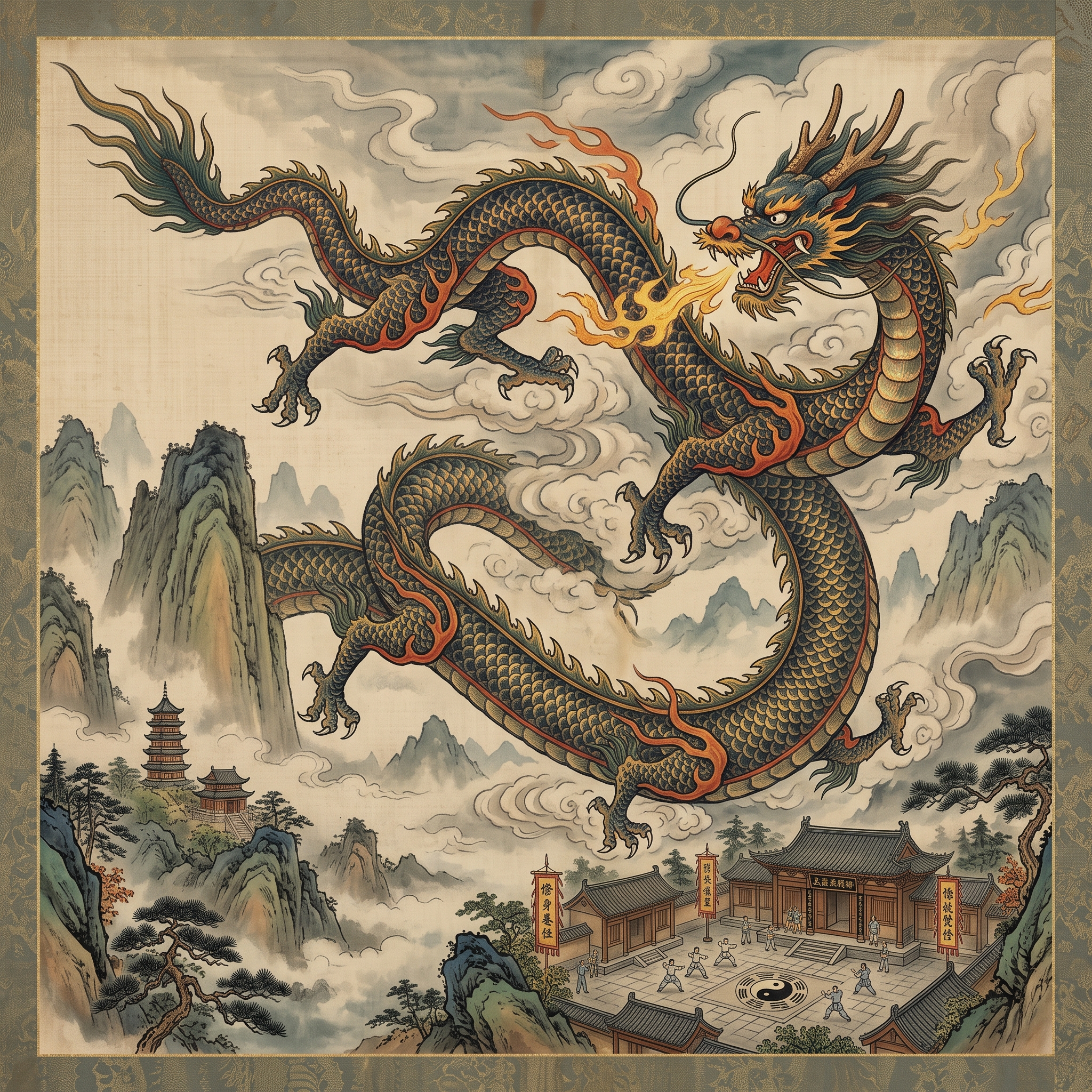 A drawing of a dragon.